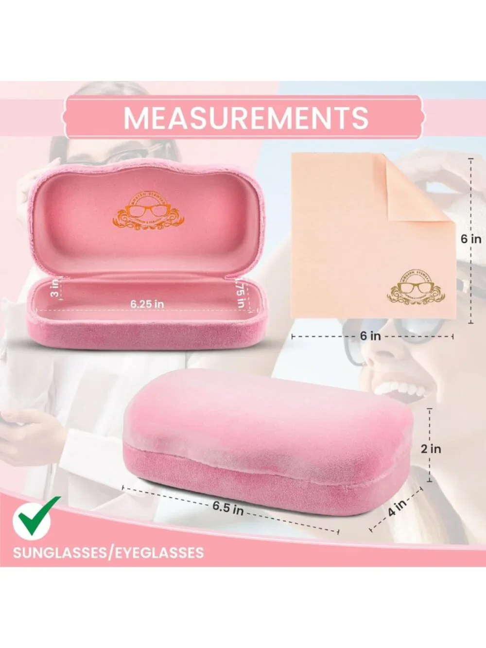 Lightweight Crush-Resistant Hard Shell Eyeglass Case with Cloth for Men & Women